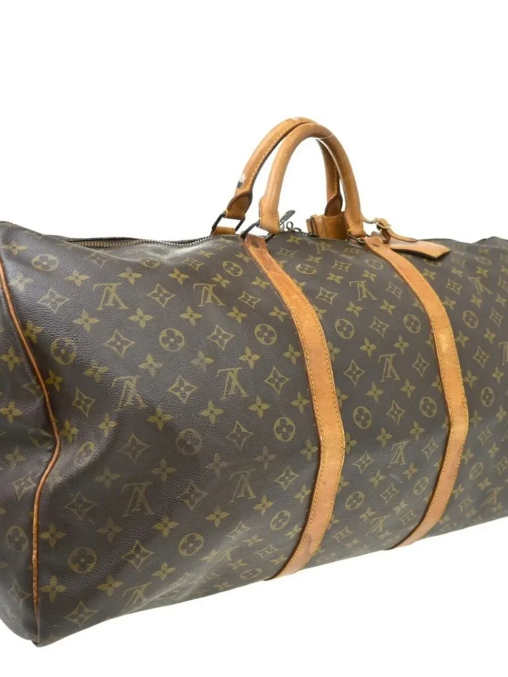 Louis Vuitton Keepall Bandouliere Duffle Brown Canvas